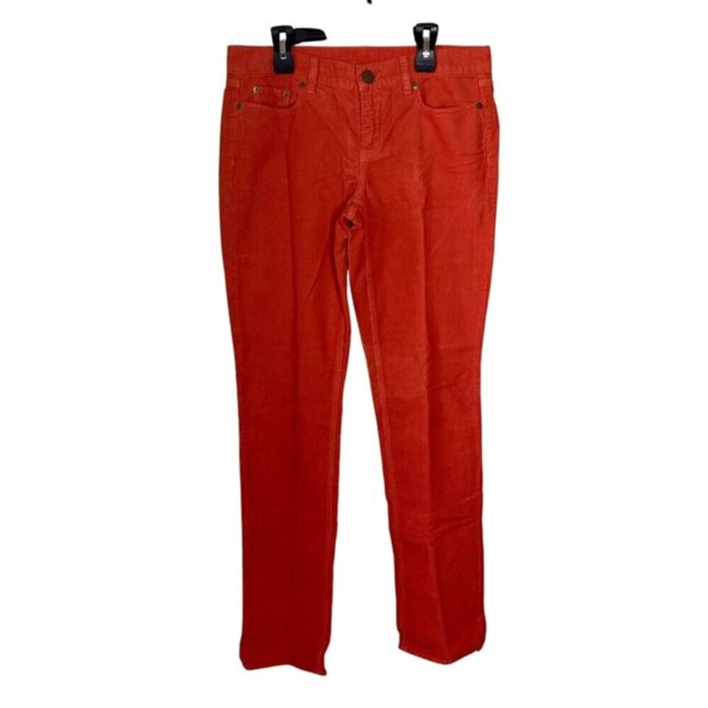 J. Crew Womens Orange Corduroy Pants 27R City Fit NEW
